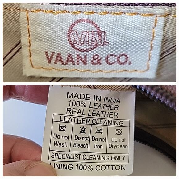 Vaan & Co‎ Supple Leather Carbon Black Hobo Shoulder Bag Chain Strap Classic - Picture 11 of 12